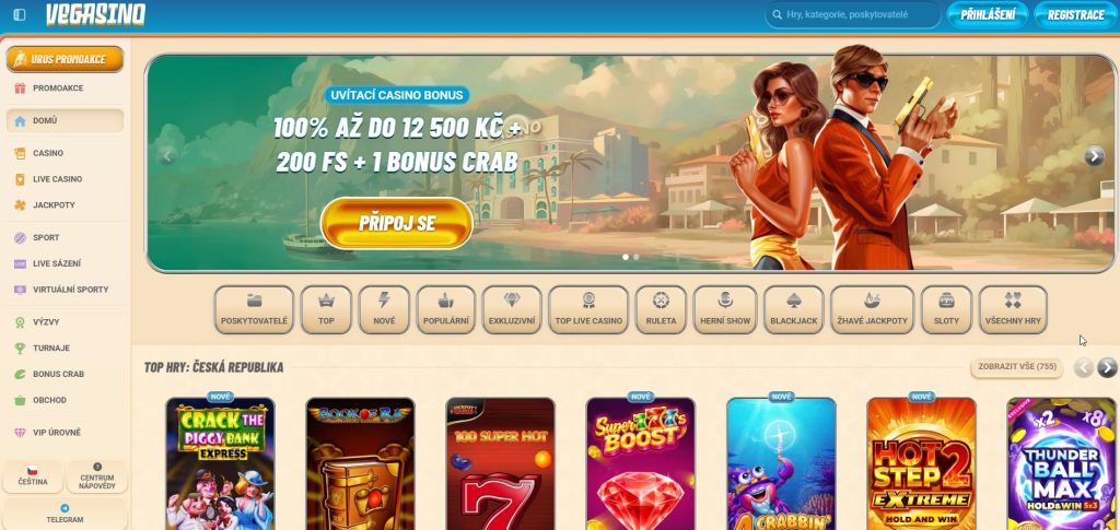 Retro diner z padesátých let s herními automaty u okna: Vegasino servíruje mléčné koktejly pod neonovým nápisem, zatímco jukebox hraje rock'n'roll a chromované detaily se lesknou jako jackpotty